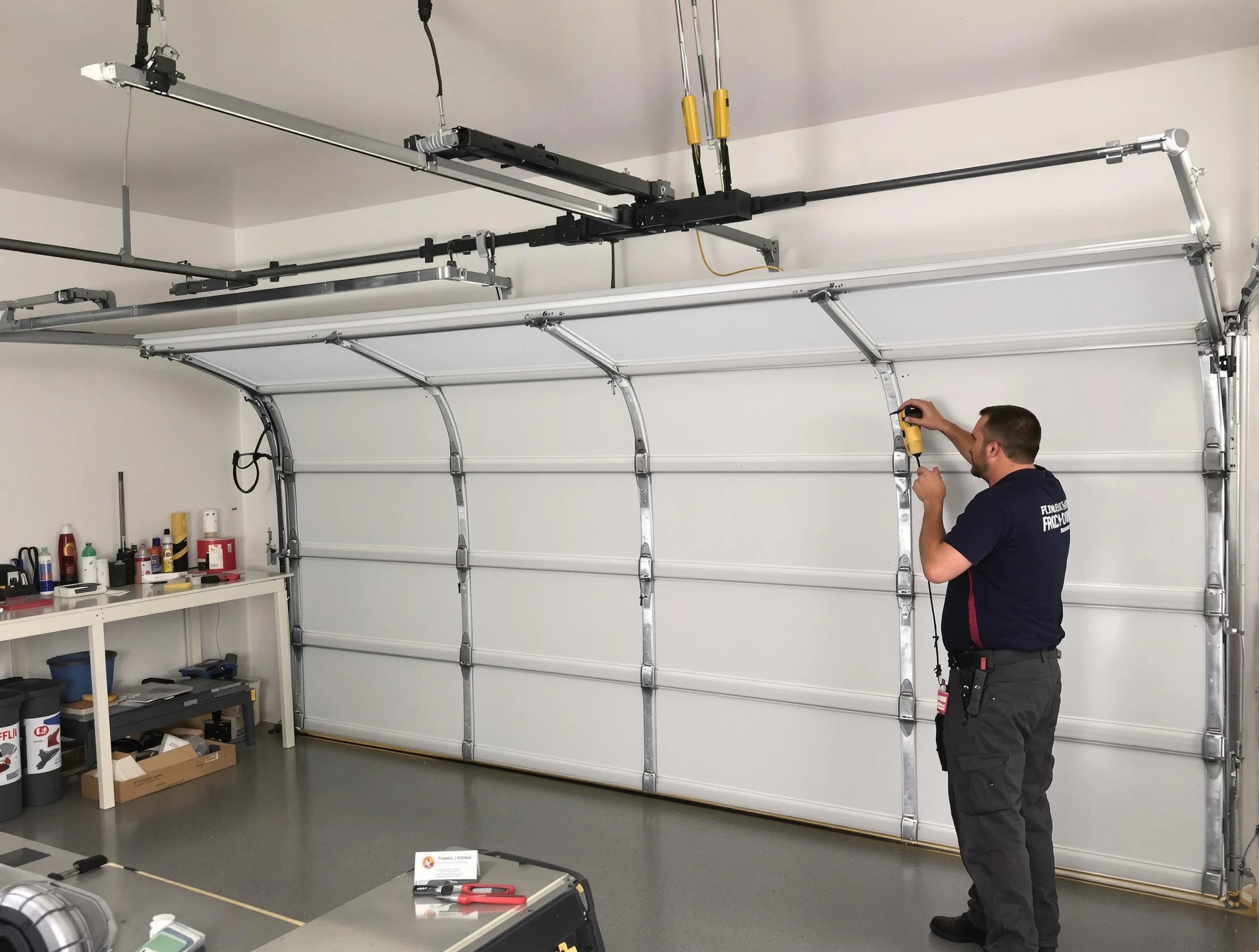 Mount Juliet Garage Door Repair certified technician performing overhead door system repair in Mount Juliet