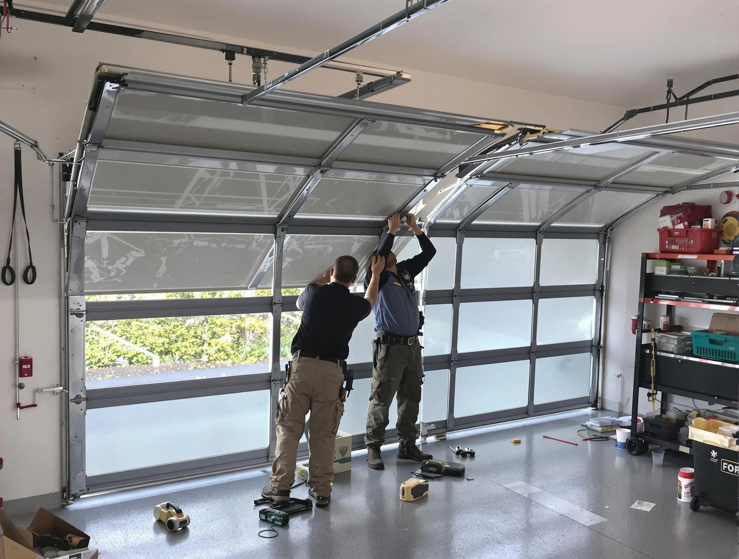 Mount Juliet Garage Door Repair expert performing precise panel replacement on Mount Juliet garage door