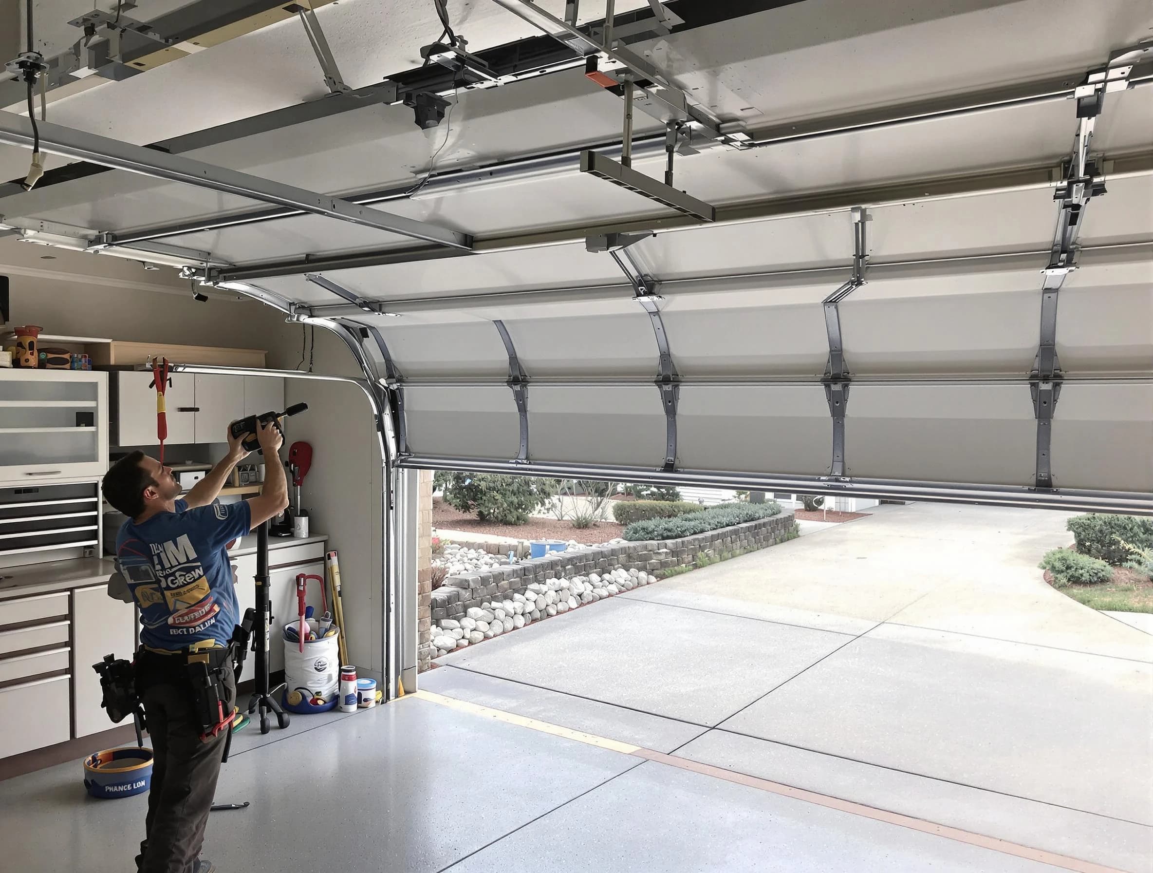 Garage door track repair service by Mount Juliet Garage Door Repair in Mount Juliet