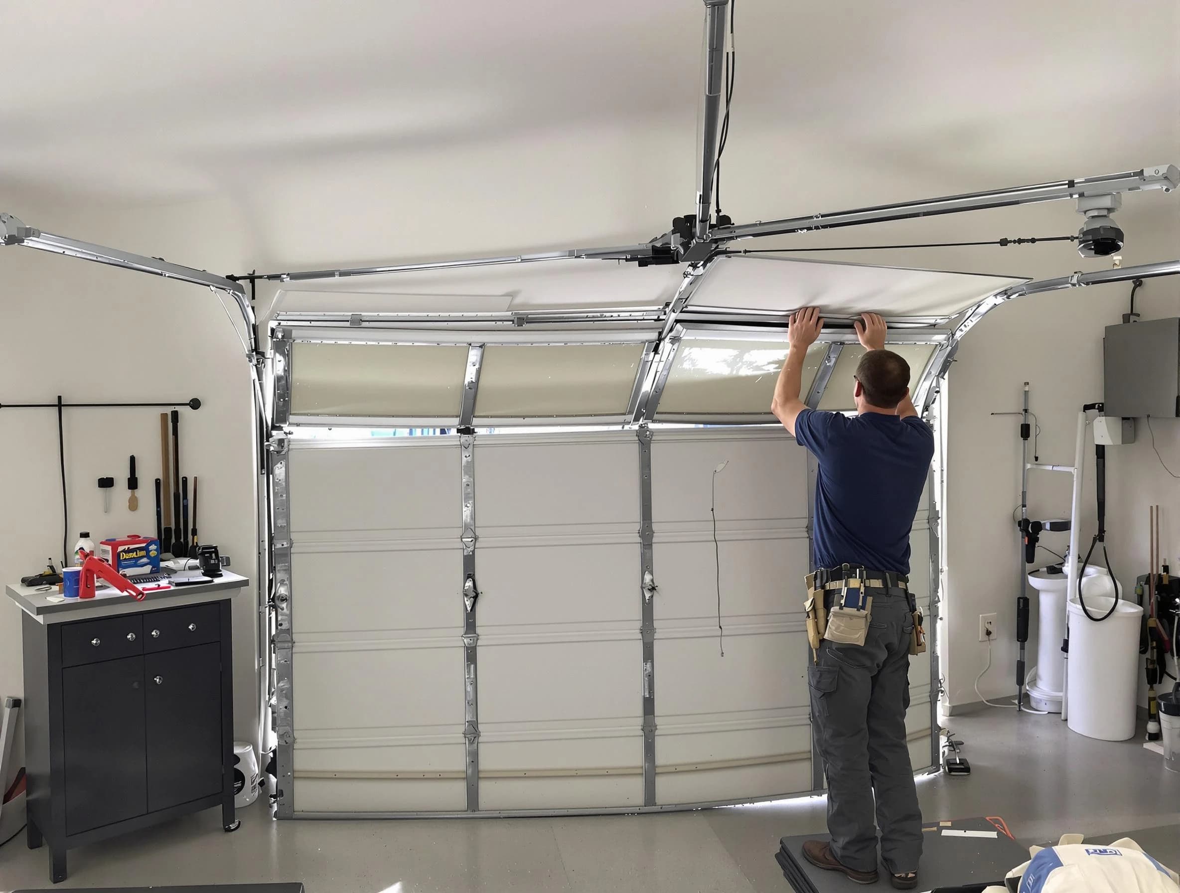 Mount Juliet Garage Door Repair specialist performing precise section replacement on Mount Juliet garage door