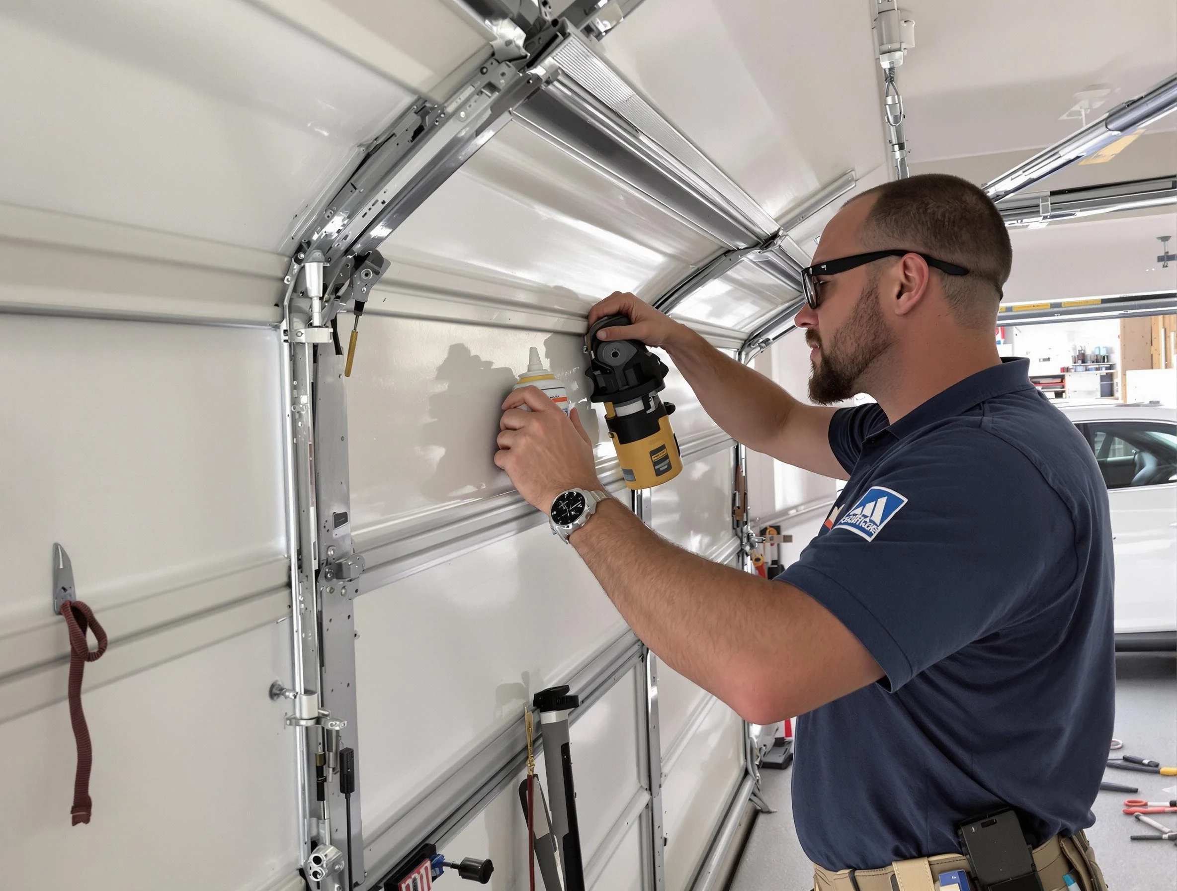 Mount Juliet Garage Door Repair technician performing comprehensive noise reduction service in Mount Juliet